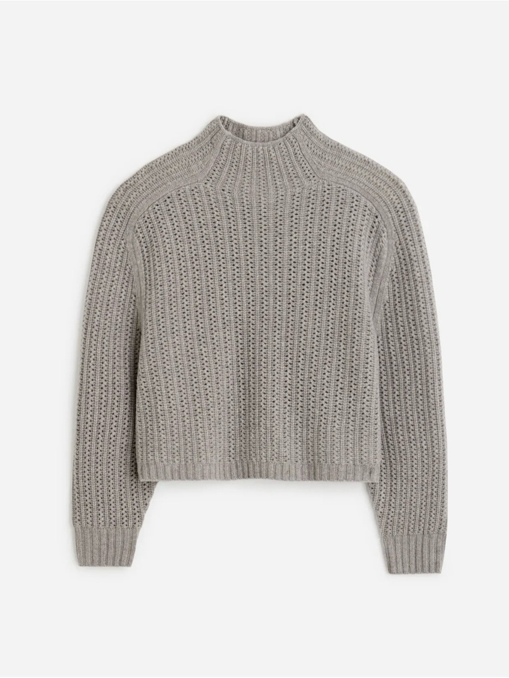Madewell 100% Wool Pointelle-Stitch Mockneck Sweater | Size M